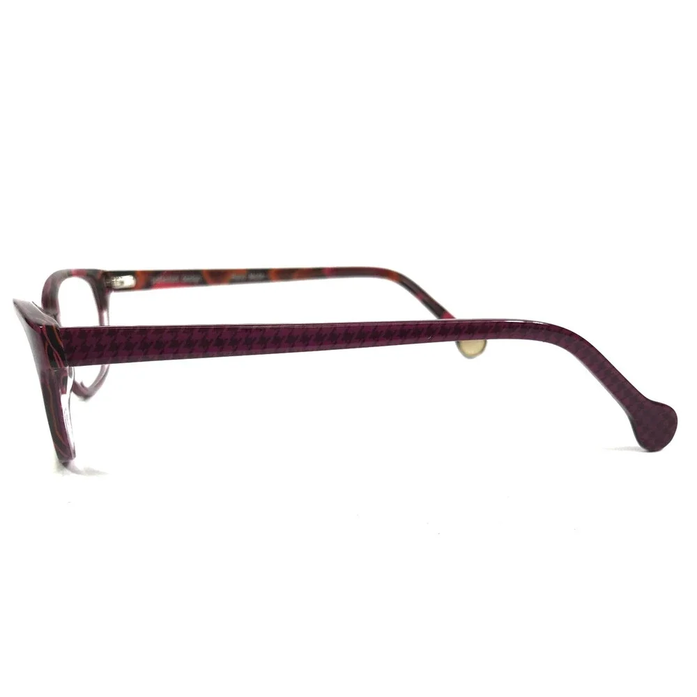 BOZ Eyeglasses Frames VANINA 8582 Pink Brown Purple Houndstooth 52-16-145